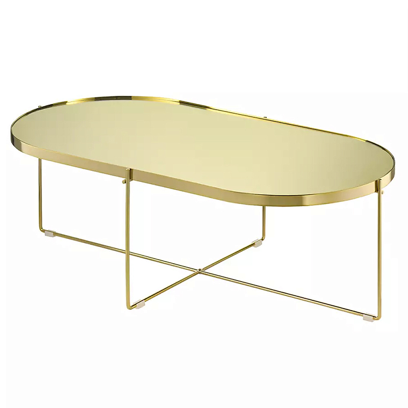 Кофейный столик овальный золотой Modern Mirror Gold Table Золотой Кофейный столик овальный золотой Modern Mirror Gold Table Золотой в Брянске | Loft Concept