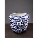 Кашпо с орнаментом в сочетании белого и синего цвета Artistic Flowerpot варинант исполнения - 3 | Loft Concept в Брянске