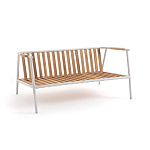 Садовый 2-х местный диван с подлокотниками из тика White варинант исполнения - 5 | Loft Concept в Брянске