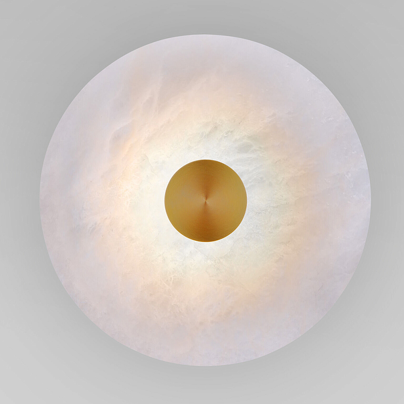 Бра светодиодный с мраморным рассеивателем латунь Латунь Белый Мрамор Bianco в Брянске | Loft Concept 