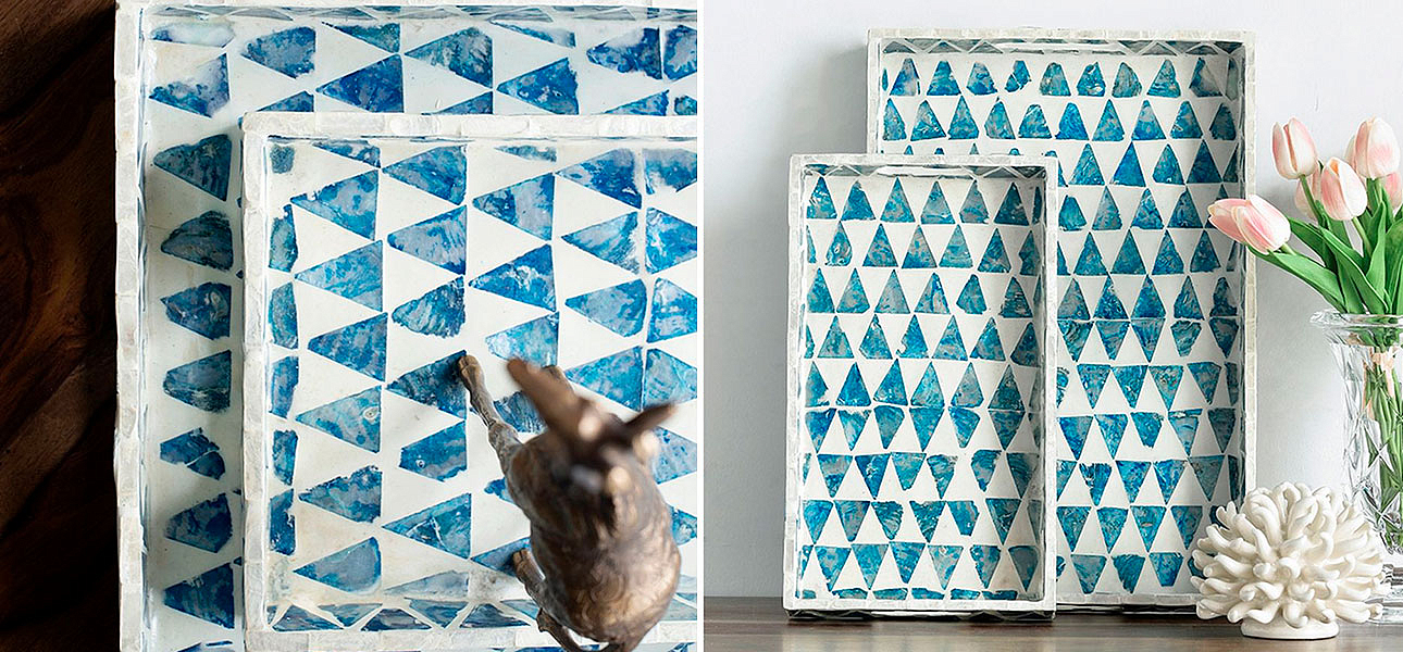 Поднос с инкрустацией Blue Triangle Поднос с инкрустацией Blue Triangle - Loft-Concept в Брянске