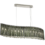 Линейная люстра изогнутой формы с хрустальными подвесками Crystal Art Chrome Green Linear Chandelier варинант исполнения - 2 | Loft Concept в Брянске