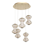 Люстра светодиодная с стеклянными волнообразными плафонами Amphora of Light варинант исполнения - 3 | Loft Concept в Брянске