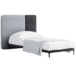 Кровать с большим мягким изголовьем Unity Grey Bed варинант исполнения - 3 | Loft Concept в Брянске