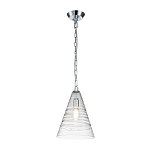 Подвесной светильник с прозрачным рельефным стеклянным плафоном в форме конуса Feiss варинант исполнения - 2 | Loft Concept в Брянске