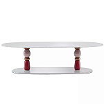 Дизайнерский журнальный стол на 2-х фигурных ножках с подстольем Lycad варинант исполнения - 1 | Loft Concept в Брянске