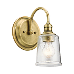 Бра с прозрачным стеклянным абажуром в форме цилиндра Kichler варинант исполнения - 7 | Loft Concept в Брянске