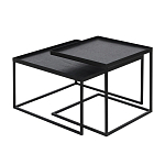 Комплект столиков с квадратными столешницами черные Black Table Combination варинант исполнения - 1 | Loft Concept в Брянске