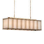 Люстра прямоугольная с каркасом золотого цвета Soft Glow Lamps варинант исполнения - 2 | Loft Concept в Брянске