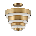 Потолочный светильник многоярусный с чередованием латунных и белых колец Hinkley  варинант исполнения - 1 | Loft Concept в Брянске