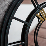 Зеркало настенное в чёрной металлической раме в виде часов Mirror Tower Clock варинант исполнения - 2 | Loft Concept в Брянске