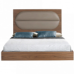 Кровать двуспальная с высоким изголовьем из дерева и подушек из экокожи Modern Look варинант исполнения - 3 | Loft Concept в Брянске