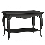 Стол журнальный черный из массива бука с полкой в стиле прованс Black Provence варинант исполнения - 1 | Loft Concept в Брянске