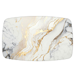 Обеденный стол с прямоугольной столешницей из стекла на черных металлических ножках White Marble варинант исполнения - 2 | Loft Concept в Брянске