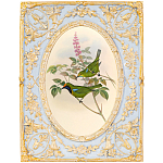 Декоративный постер с изображением птиц в раме с рельефным растительным узором Blooming Birds Poster варинант исполнения - 6 | Loft Concept в Брянске