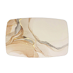 Обеденный стол с прямоугольной бежевой столешницей из стекла на 4-х деревянных ножках Beige Marble варинант исполнения - 2 | Loft Concept в Брянске