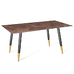 Стол обеденный с коричневой прямоугольной столешницей из керамики на четырех металлических ножках Brown Ceramics варинант исполнения - 1 | Loft Concept в Брянске