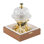 Икорница с декором "Три рыбки" с гравировкой и натуральным камнем Нефрит Decorative Cavair Dishes варинант исполнения - 2 | Loft Concept в Брянске