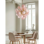 Люстра розовые шары на золотом каркасе Pink Light Bubbles варинант исполнения - 5 | Loft Concept в Брянске