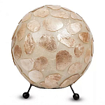 Настольная лампа из перламутра на металлическом каркасе Indonesian Circle варинант исполнения - 2 | Loft Concept в Брянске