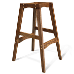 Барный стул со спинкой на 4-х деревянных ножках Коричневый Велюр Vendramin Chair  варинант исполнения - 5 | Loft Concept в Брянске