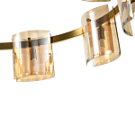 Люстра светодиодная с 8-ю цилиндрическими плафонами янтарного цвета из стекла и стали Andrea Сhandelier Amber варинант исполнения - 3 | Loft Concept в Брянске