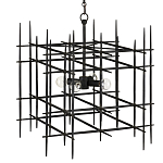 Люстра черная квадратной остроконечной формы Black Square варинант исполнения - 2 | Loft Concept в Брянске