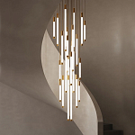 Люстра в современном стиле с 30-ю каскадными светодиодными лампами Golden LED Rain варинант исполнения - 1 | Loft Concept в Брянске