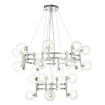 Люстра подвесная с двумя ярусами и 24-ю рельефными прозрачными плафонами из стекла Perforated Glass Bubbles варинант исполнения - 1 | Loft Concept в Брянске