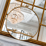 Зеркало настенное в раме золотого цвета с декором птица на ветке Mirror Portal варинант исполнения - 2 | Loft Concept в Брянске