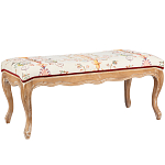 Банкетка из массива бука бежевая с растительным орнаментом Raffael Beige Floral Banquette варинант исполнения - 1 | Loft Concept в Брянске