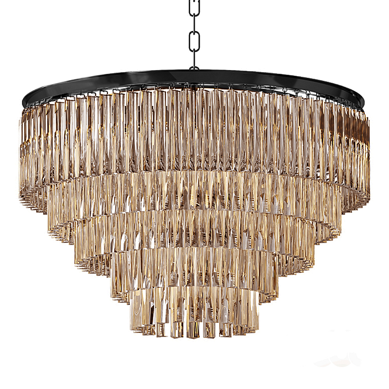 Люстра Odeon Smoke Glass Fringe Chandelier -60 Черный в Брянске | Loft Concept 