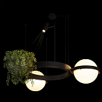 Подвесной светильник с 2-мя шарообразными плафонами и цилиндрическим спотом Light of Еyes варинант исполнения - 7 | Loft Concept в Брянске
