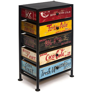 Комод в стиле Лофт Vintage Loft Print multicolored boxes