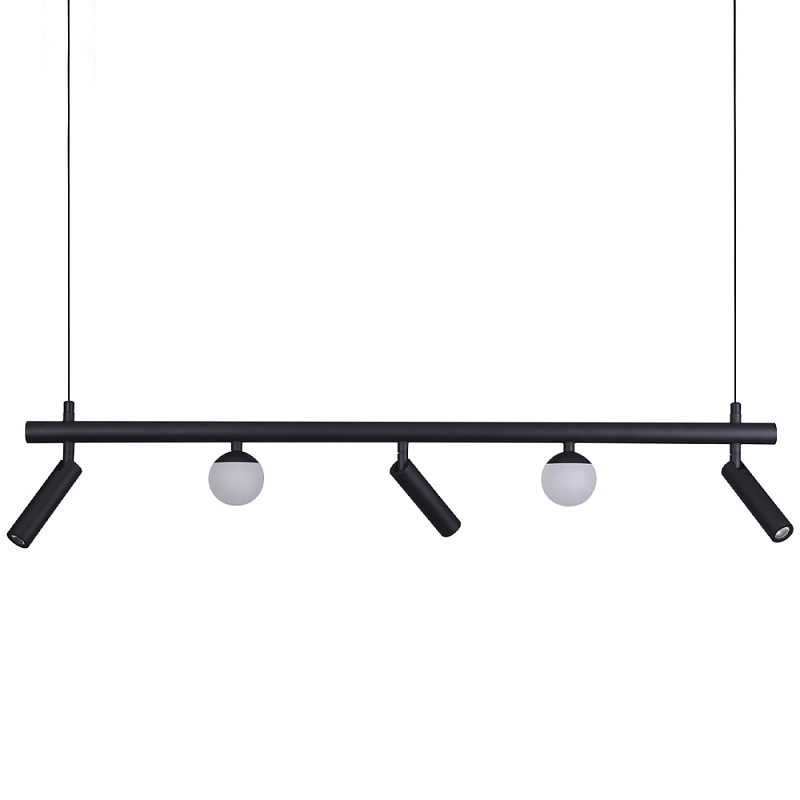 Линейный светодиодный светильник Longo Linear Hanging Lamp Черный Белый Линейный светодиодный светильник Longo Linear Hanging Lamp Черный Белый в Брянске | Loft Concept