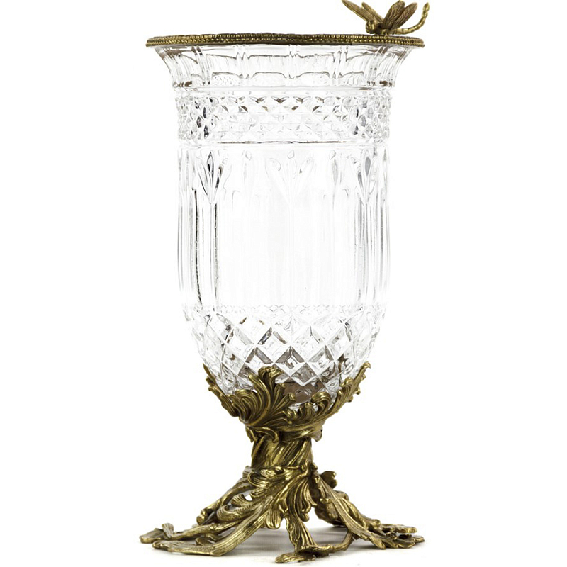Ваза Transparent Vase with Bronze Dragonfly on Edge Прозрачный (Transparent) Бронза Ваза Transparent Vase with Bronze Dragonfly on Edge Прозрачный (Transparent) Бронза в Брянске | Loft Concept