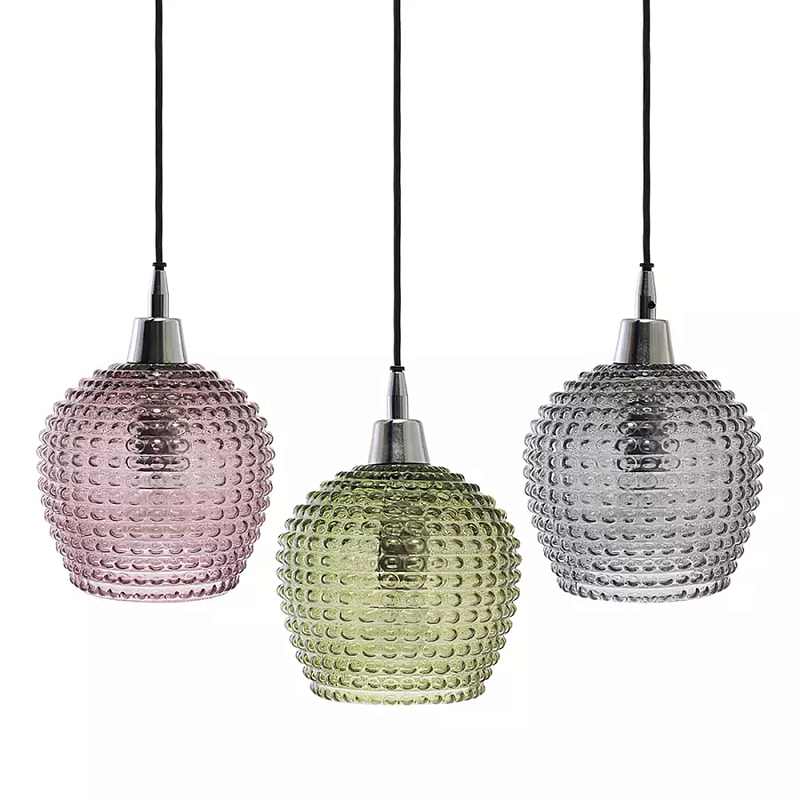 Подвесной светильник каскадный с 3-мя рельефными плафонами Cascade with Relief Lampshades Серый Зеленый Сливовый Черный Подвесной светильник каскадный с 3-мя рельефными плафонами Cascade with Relief Lampshades Серый Зеленый Сливовый Черный в Брянске | Loft Concept