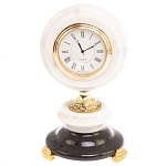 Часы настольные бронзовые из натуральных камней Мрамор и Змеевик Stone Clock варинант исполнения - 1 | Loft Concept в Брянске