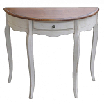 Деревянная консоль полукруглая с ящиком в стиле прованс Interiors Romance варинант исполнения - 1 | Loft Concept в Брянске