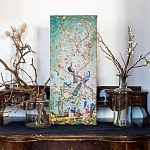 Постер на холсте в стиле шинуазри с изображением сада Chinoiserie Imperial Garden Peacocks on a Tree варинант исполнения - 3 | Loft Concept в Брянске