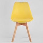 Стул с основой из пластика и мягким сиденьем Arvika Yellow варинант исполнения - 2 | Loft Concept в Брянске
