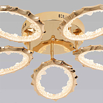 Потолочная люстра с 5-ю светодиодными лампами с золотистым каркасом Ring of Fire варинант исполнения - 2 | Loft Concept в Брянске