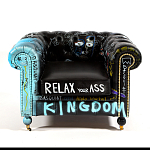Кресло "Баския и Уорхол" Basquiat Warhol graffiti chair натуральная кожа варинант исполнения - 2 | Loft Concept в Брянске