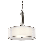 Люстра подвесная с двойным круглым плафоном из органзы и матового стекла Kichler варинант исполнения - 1 | Loft Concept в Брянске