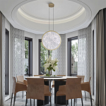 Светодиодный подвесной светильник круглой формы с металлической рамой золотого цвета Marble Glow 47 варинант исполнения - 6 | Loft Concept в Брянске