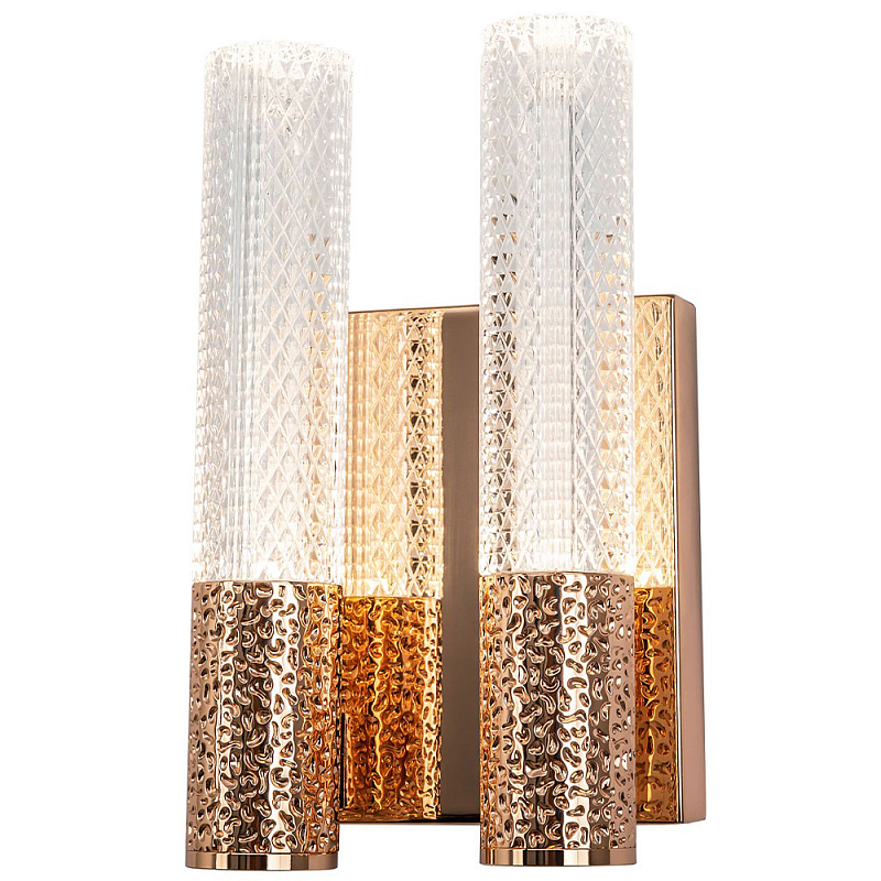 Бра с двумя плафонами Dew Drops Tube Duo Gold Wall Lamp Золотой Прозрачный Бра с двумя плафонами Dew Drops Tube Duo Gold Wall Lamp Золотой Прозрачный в Брянске | Loft Concept
