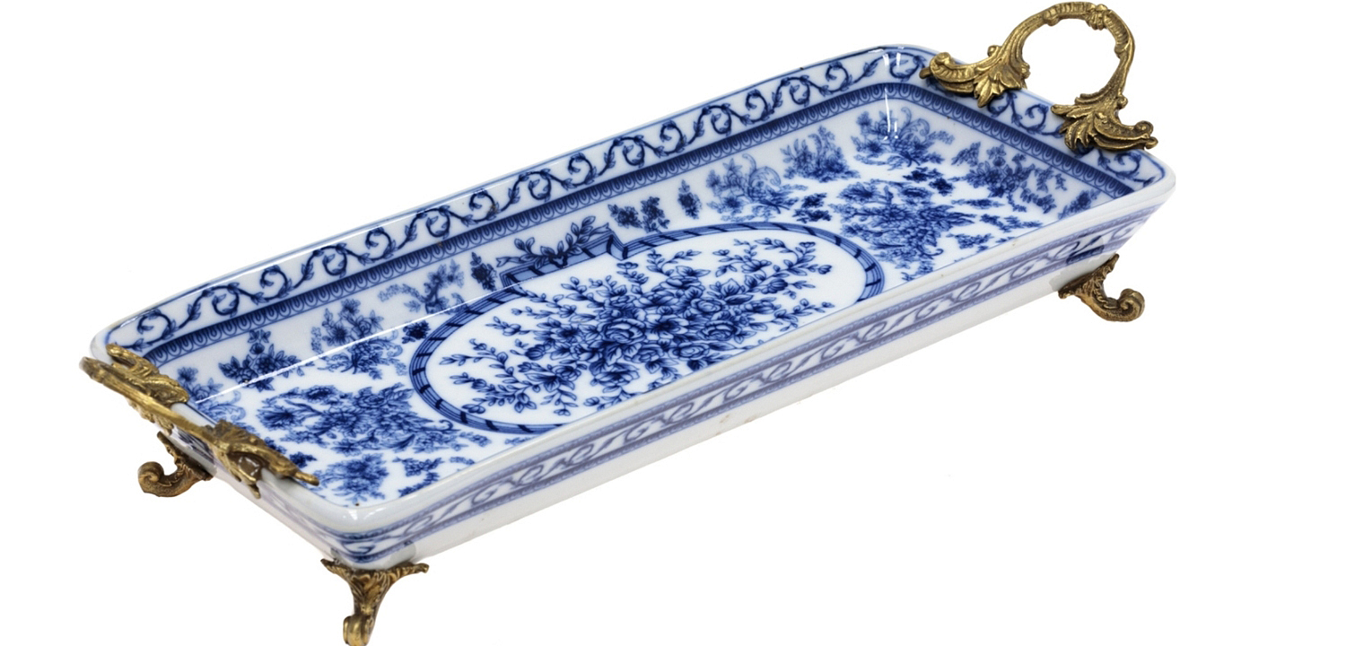 Поднос Orianne Blue and Bronze Поднос Orianne Blue and Bronze - Loft-Concept в Брянске