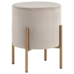 Бежевый пуф на золотистых ножках SANJAY варинант исполнения - 1 | Loft Concept в Брянске