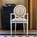 Полукресло из массива бука бежевое с растительным орнаментом Raffael Angel Beige Chair варинант исполнения - 7 | Loft Concept в Брянске