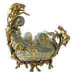 Чаша голубого цвета с оранментом и и бронзовыми фигурами леопардов Eden Garden варинант исполнения - 2 | Loft Concept в Брянске